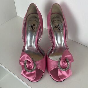 Jinny Kim Pink Satin D'Orsay Pumps 37